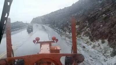 Antalya’yı Konya’ya bağlayan Akseki-Seydişehir karayolunda dolu yağışı etkili oldu, Alacabel’de