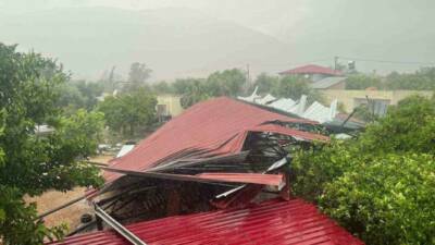 Adana’nın Kozan ilçesinde dün kısa süreli etkili olan şiddetli yağış
