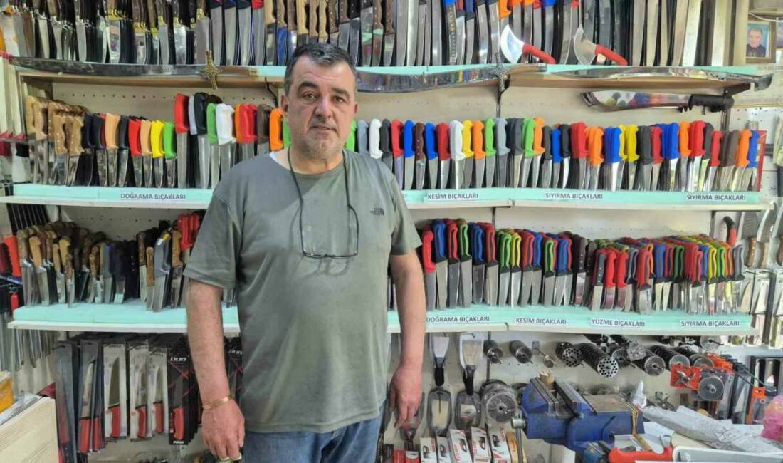 Tekirdağ’da Kurban Bayramı öncesi bıçak bileme işlerinde yoğunluk artarken, esnaf