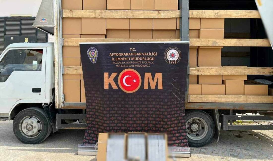 Afyonkarahisar’da polis 2 milyon 820 bin adet mükerrer bandrollü boş