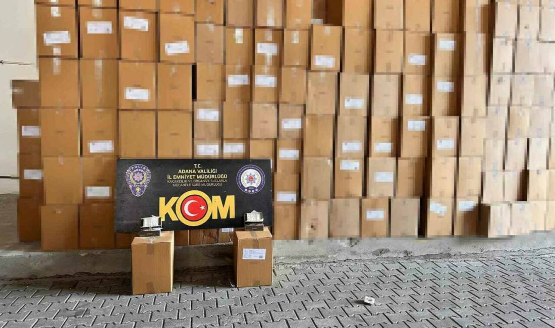 Adana’da 9 milyon 170 bin adet gümrük kaçağı makaron ve