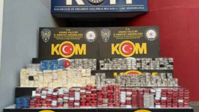 Adana’da 2 araçta 9 bin 750 paket gümrük kaçağı sigara