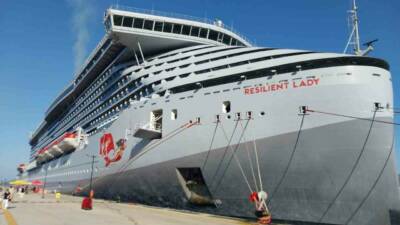 Muğla’nın Bodrum ilçesine gelen Resilient Lady adlı kruvaziyer, 2 bin