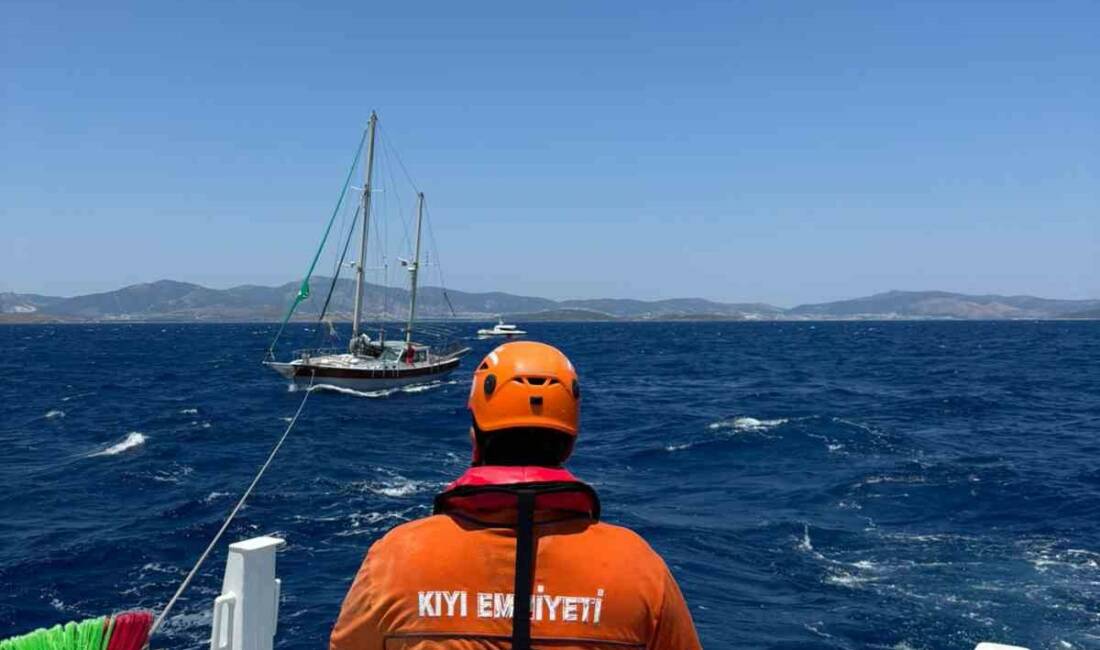 Muğla’nın Bodrum ilçesi açıklarında makine arızası nedeniyle sürüklenen ve içinde