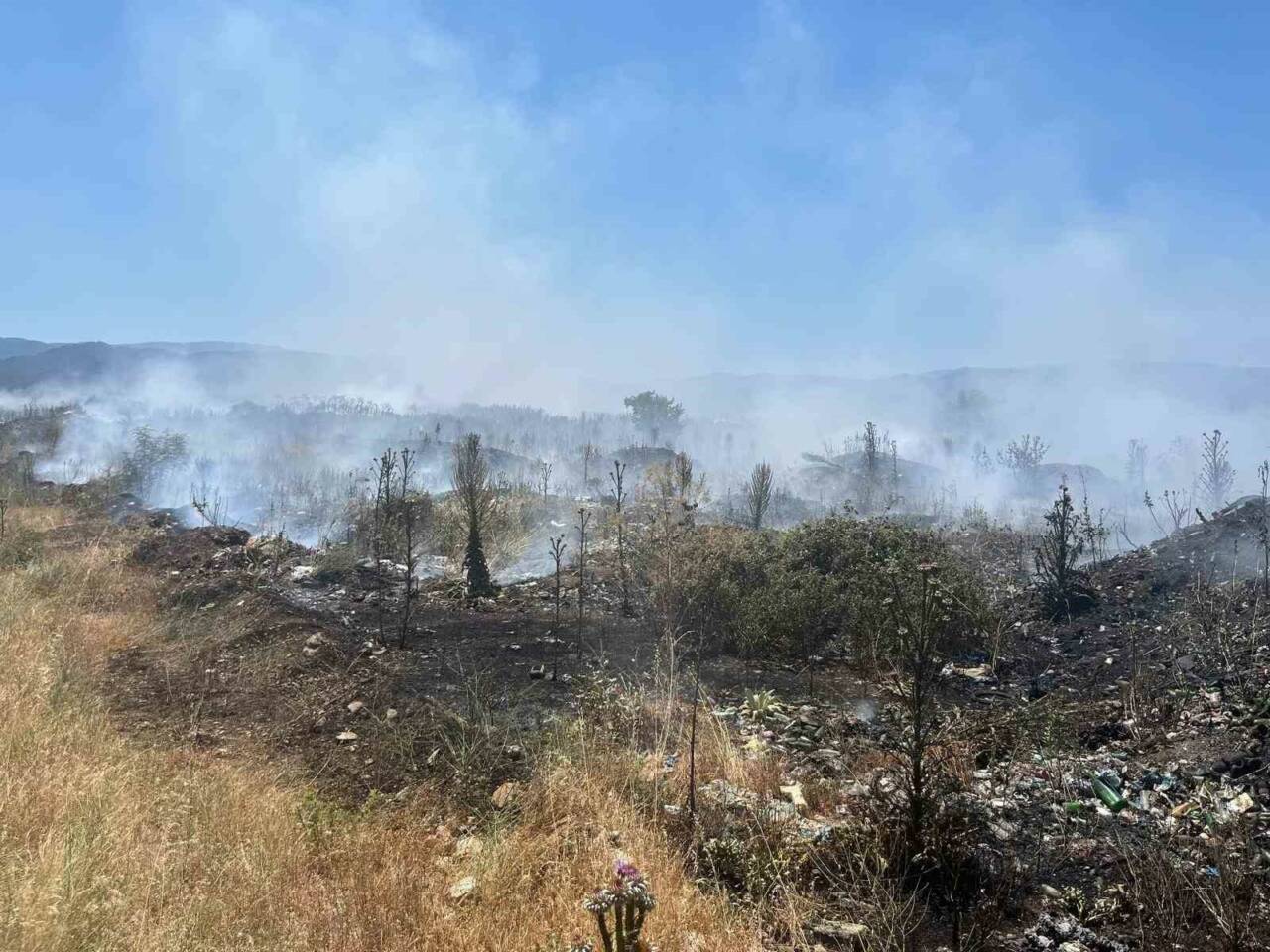 Çanakkale’nin Yenice ilçesinde çöplük alanda başlayan yangın ekiplerin müdahalesiyle söndürüldü.