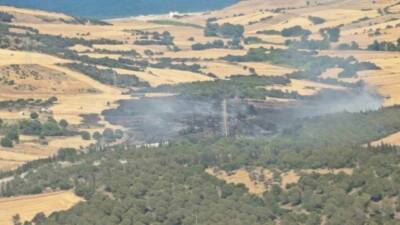 Çanakkale’nin Biga ilçesinde tarım arazisinde başlayıp ormanlık alana sıçrayan yangın,