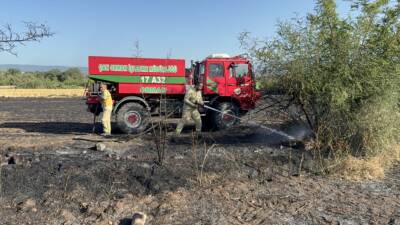 ÇANAKKALE (AA) – Çanakkale’nin Çan ilçesinde tarım arazisinde çıkan yangın
