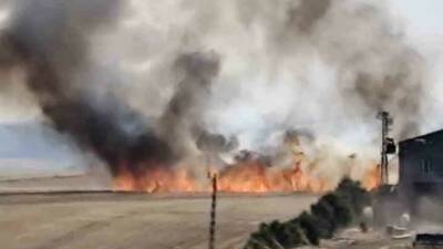 Diyarbakır’ın Çınar ilçesinde buğday tarlasında çıkan yangınlar kontrol altına alınarak