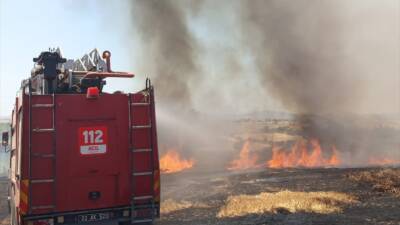 EDİRNE (AA) – Edirne’nin Lalapaşa ilçesinde anızda başlayıp daha sonra