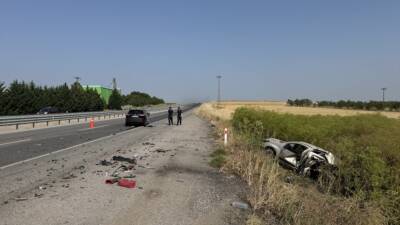 EDİRNE (AA) – Edirne’de iki aracın çarpışması sonucu 1 kişi