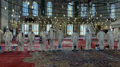 Fatih Belediyesi ekipleri tarafından Kurban Bayramı hazırlıkları çerçevesinde Fatih Camii’nde