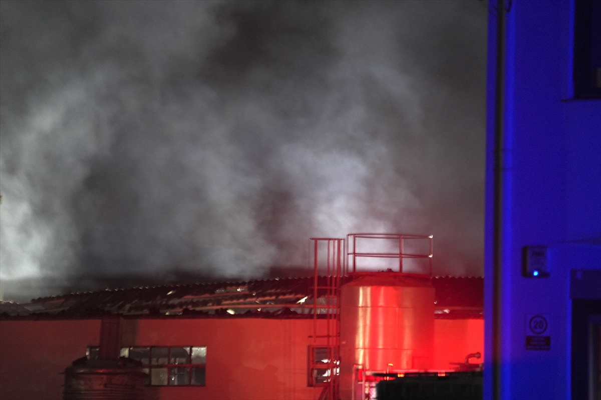 İZMİR (AA) – İzmir’in Kemalpaşa ilçesinde cam fabrikasında çıkan yangın,
