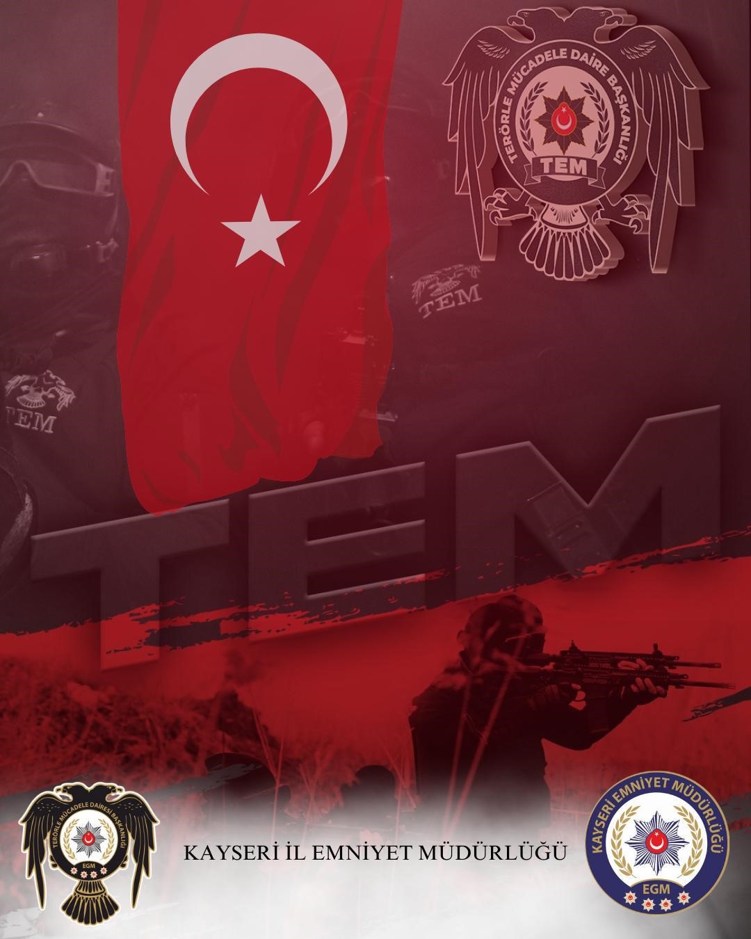 Kayseri İl Emniyet Müdürlüğü ekiplerince yapılan çalışmalarda haklarında ’FETÖ/PDY silahlı