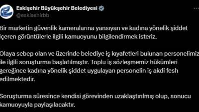 Eskişehir Büyükşehir Belediyesi, bir markette eşiyle tartışan kadınının başını yere