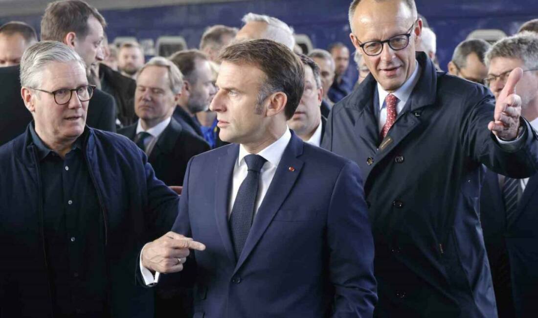 Almanya Başbakanı Friedrich Merz, Fransa Cumhurbaşkanı Emmanuel Macron ve Birleşik