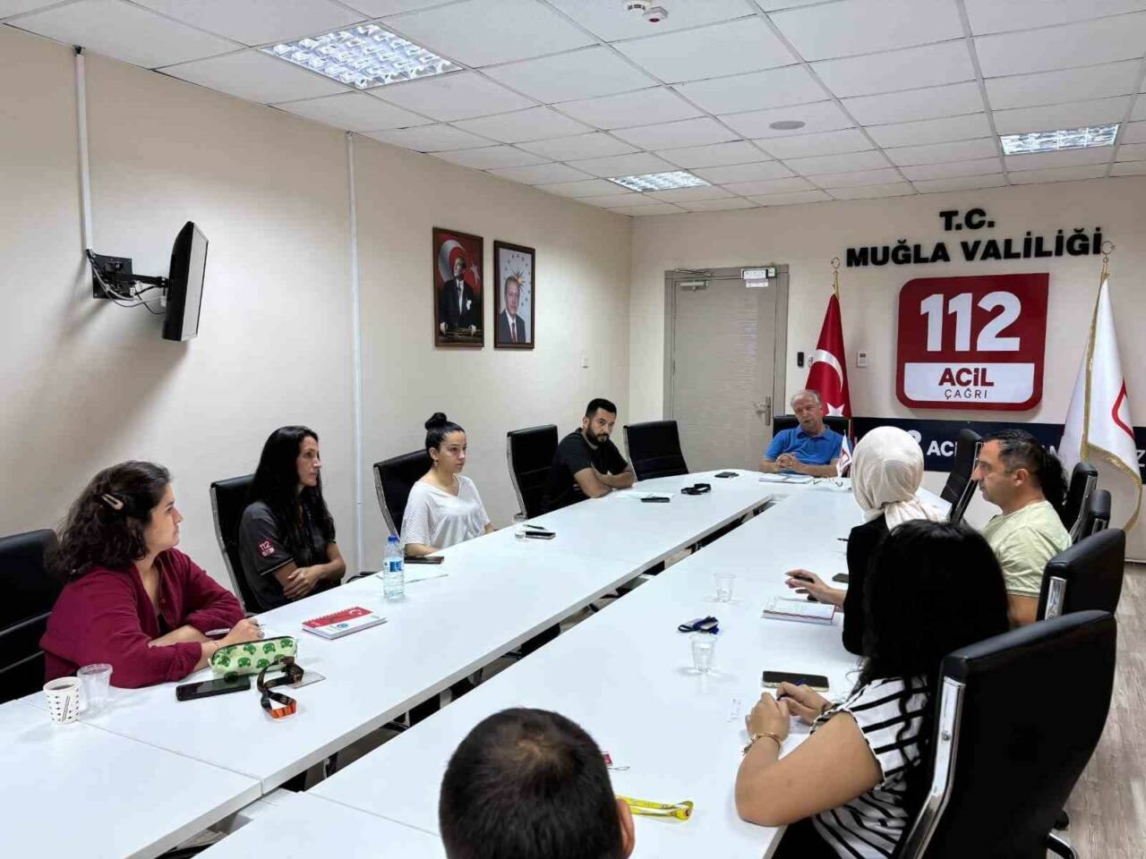 Muğla 112 Acil Çağrı Merkezi Müdürlüğü’nde, grup sorumluları ve idari