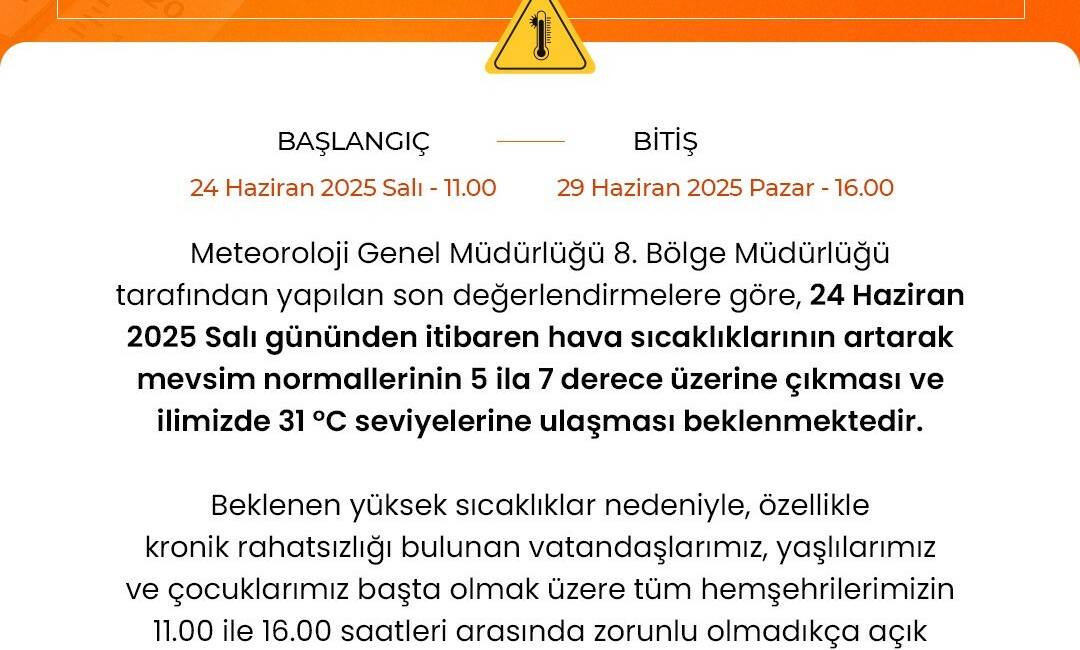 Niğde’de hava sıcaklığı bugünden itibaren mevsim normallerinin üzerine çıkacak olması