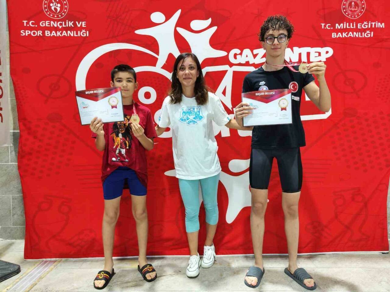 Gaziantep’te düzenlenen okul sporları Türkiye Şampiyonası’nda Aydınlı sporcular altın madalya