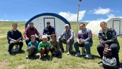 Erzurum’da bir grup bisikletçi kent merkezinden yaklaşık 50 km uzaklıktaki