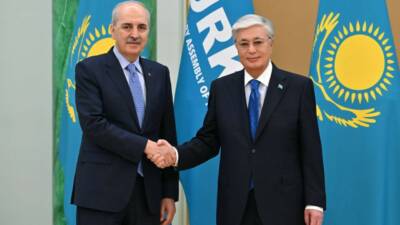 Türkiye Büyük Millet Meclisi (TBMM) Başkanı Numan Kurtulmuş, Kazakistan Cumhurbaşkanı