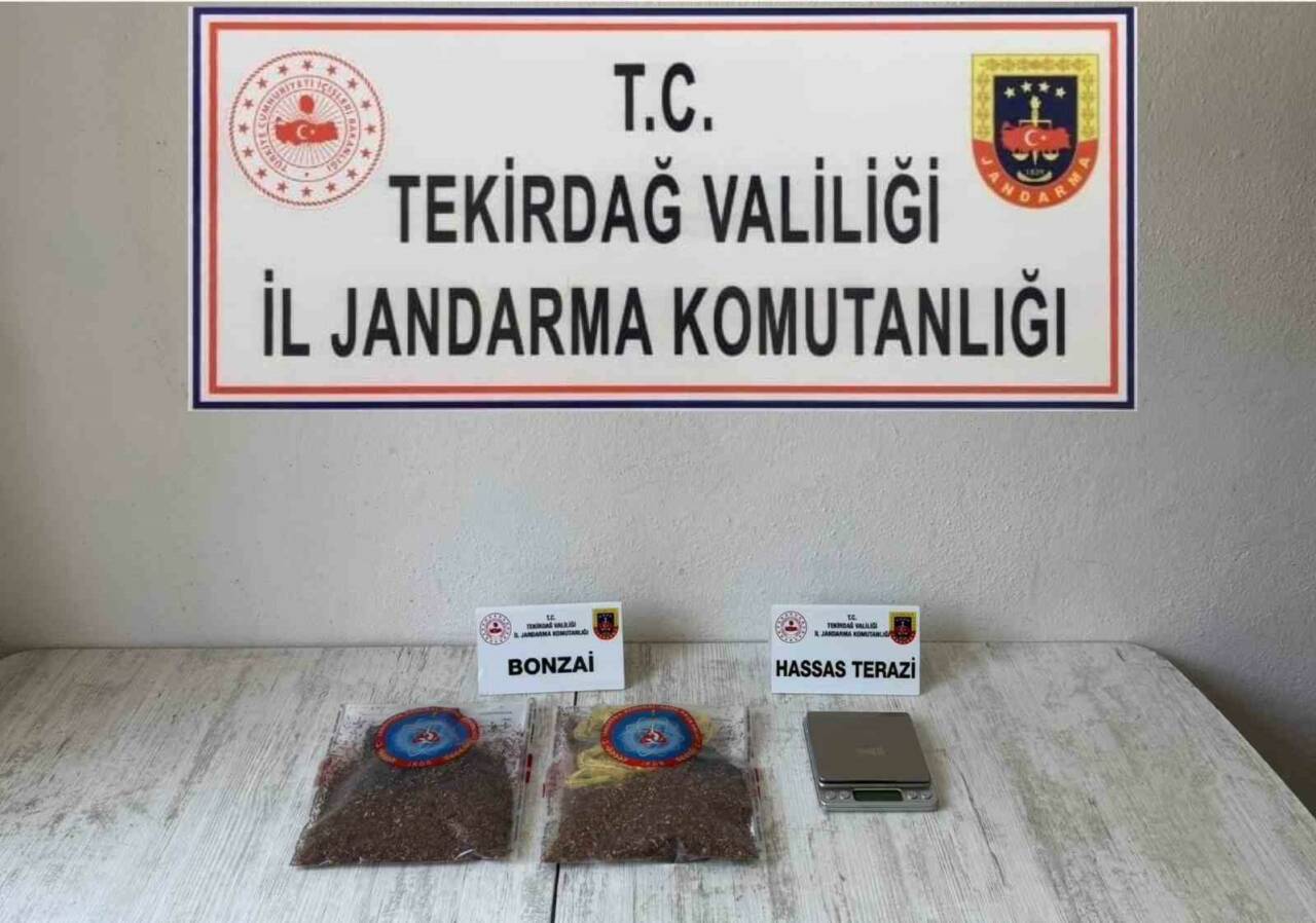 Tekirdağ İl Jandarma Komutanlığı ekipleri, uyuşturucu ile mücadele kapsamında uyuşturucuya