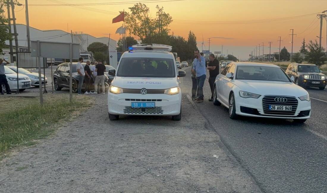 TEKİRDAĞ (AA) – Tekirdağ’ın Ergene ilçesinde park halindeki tıra çarpan