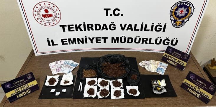 Tekirdağ genelinde narkotik suçlarla mücadele kapsamında gerçekleştirilen operasyonlarda, 579 gram