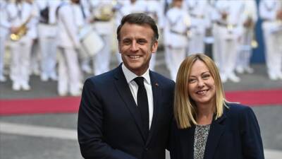 İtalya Başbakanı Giorgia Meloni ve Fransa Cumhurbaşkanı Emmanuel Macron, Roma'da,