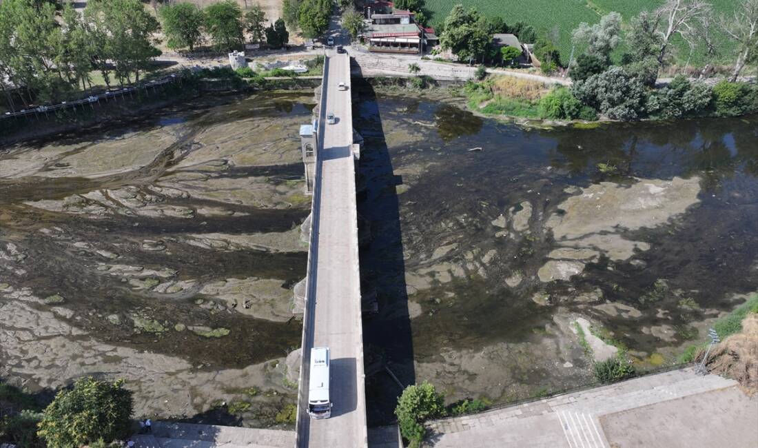 EDİRNE (AA) – Edirne’nin önemli su kaynaklarından Tunca Nehri’nde, kuraklık