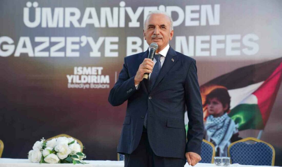 Ümraniye Belediyesi’nin düzenlediği ’Ümraniye’den Gazze’ye Bir Nefes’ etkinliğinde, Gazze’de yaşanan