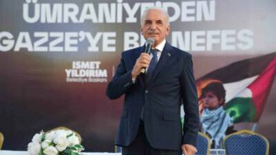 Ümraniye Belediyesi’nin düzenlediği ’Ümraniye’den Gazze’ye Bir Nefes’ etkinliğinde, Gazze’de yaşanan