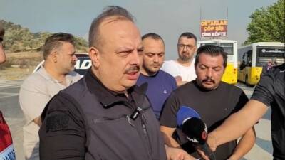 Aydın’ın Efeler ilçesinde zirai alanda çıkan yangın, rüzgarın etkisiyle hızla