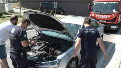 Bursa’da kırmızı ışıkta bekleyen otomobilin altına giren yavru kedi, trafiği