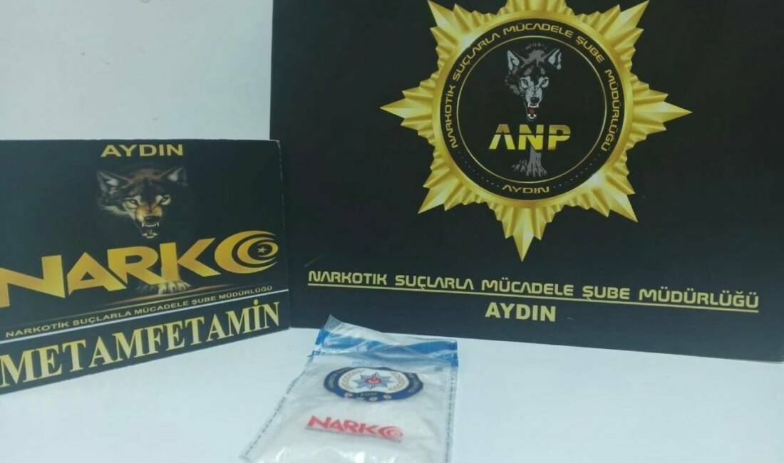 Aydın’da polis ekipleri tarafından gerçekleştirilen çalışmalar çerçevesinde bir miktar metamfetamin