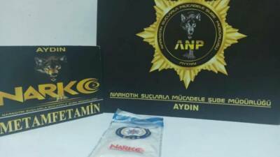 Aydın’da polis ekipleri tarafından gerçekleştirilen çalışmalar çerçevesinde bir miktar metamfetamin