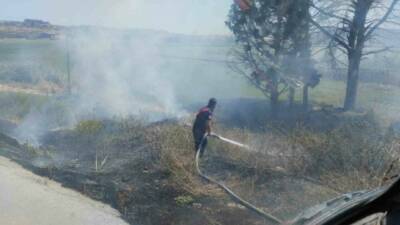 Balıkesir’in Bandırma ilçesinde farklı adreslerde çıkan ot ve çöp yangınları,