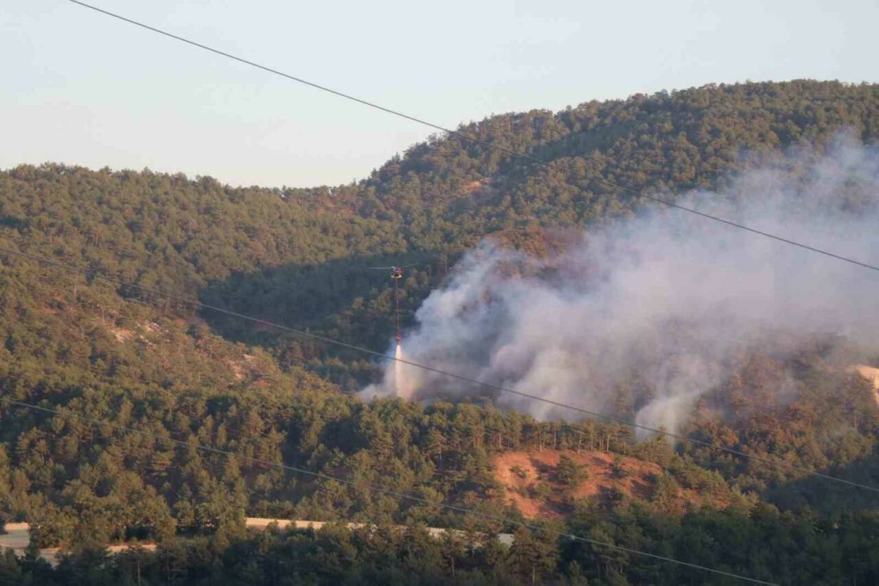 Bolu’nun Göynük ilçesinde ormanlık alanda çıkan yangına 160 personel ve