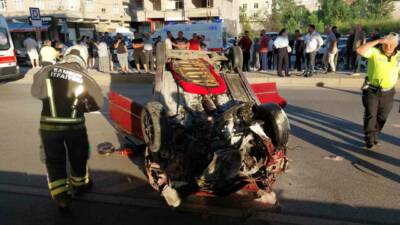 Samsun’da kız evinden gelini alıp düğün salonuna giden konvoyda meydana