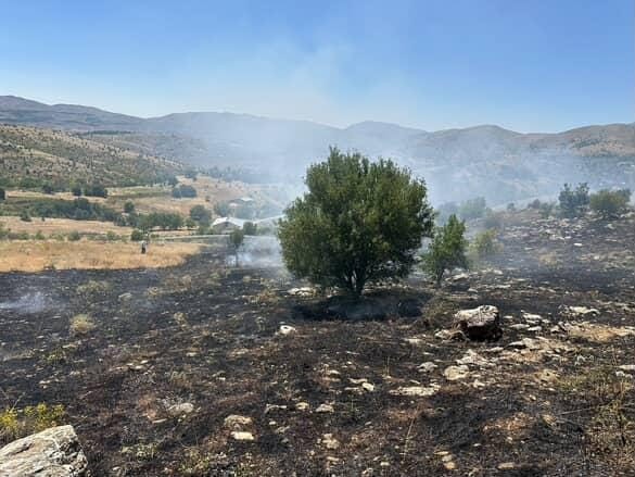 Elazığ’da otluk alanda çıkan yangın ekiplerin müdahalesi ile kontrol altına