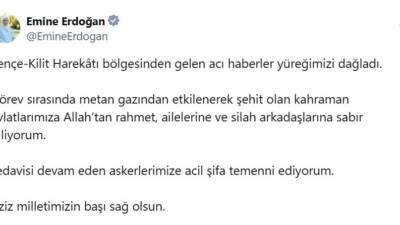 Cumhurbaşkanı Recep Tayyip Erdoğan’ın eşi Emine Erdoğan, Pençe-Kilit Harekat bölgesinde