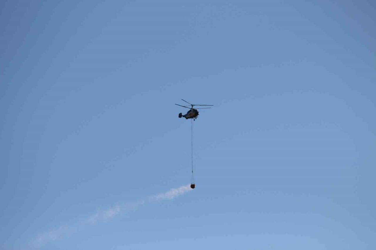 Hatay’ın Dörtyol ilçesinde dün çıkan orman yangınında günün ilk ışığıyla