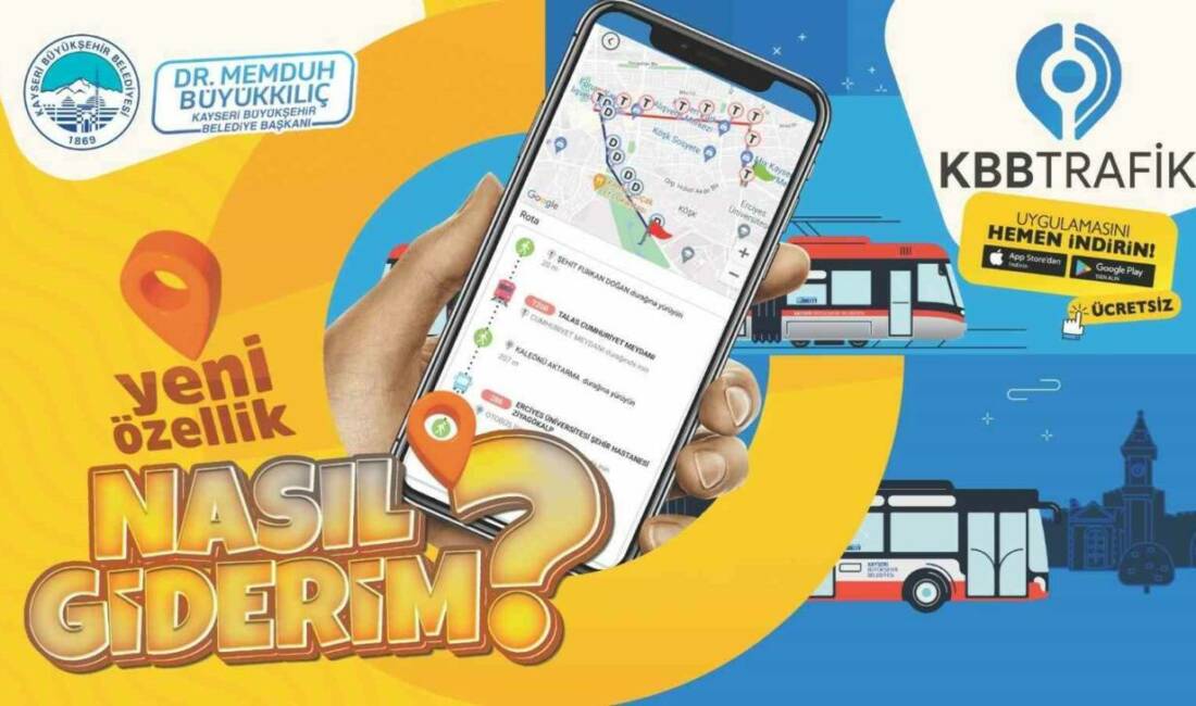 Kayseri Büyükşehir Belediyesi’nin dijital şehircilik vizyonuyla geliştirdiği KBB Trafik uygulaması,