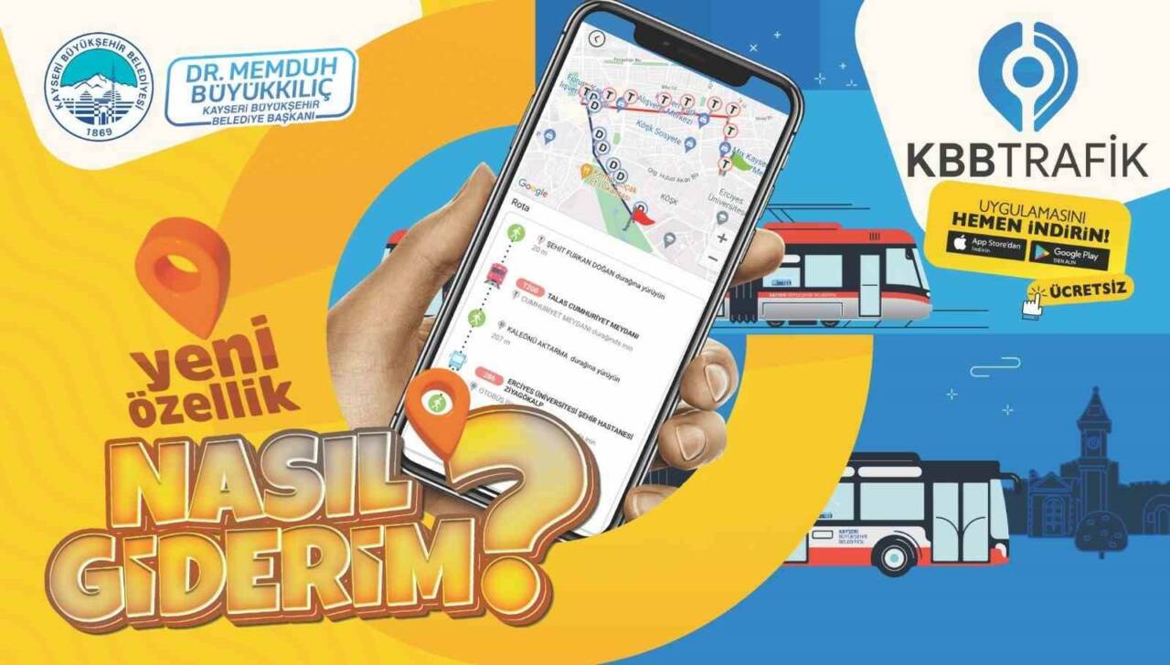 Kayseri Büyükşehir Belediyesi’nin dijital şehircilik vizyonuyla geliştirdiği KBB Trafik uygulaması,
