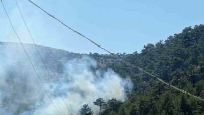 Mersin’in Mut ilçesinde çıkan orman yangını, karadan yapılan müdahale sonucu
