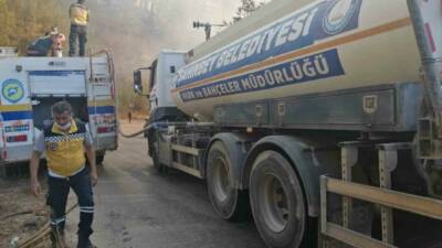 Hatay da meydana gelen yangına Şahinbey Belediyesi’nden hızlı müdahale geldi.
