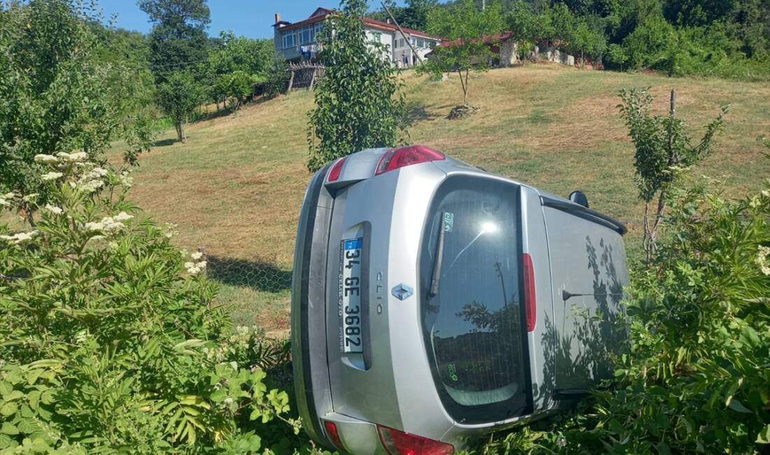 SİNOP (AA) – Sinop’un Gerze ilçesinde otomobilin ağaçlık alana devrilmesi