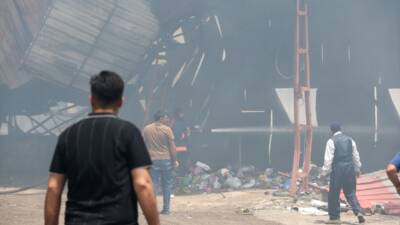 VAN (AA) – Van’ın Tuşba ilçesinde geri dönüşüm tesisinde çıkan