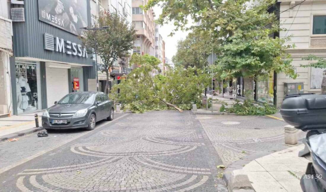 Balıkesir’in Bandırma ilçesinde gece saatlerinde fırtına ve sağanak yağış etkili