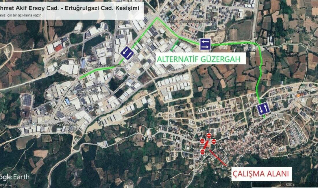 Nilüfer Kayapa’da su hattı çalışması nedeniyle Mehmet Akif Ersoy Caddesi