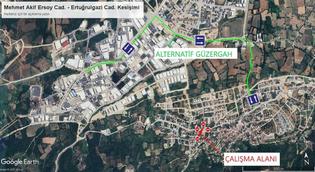 Nilüfer Kayapa’da su hattı çalışması nedeniyle Mehmet Akif Ersoy Caddesi